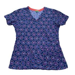 Vera Bradley Medical Nurse Scrub Top Women Size XS